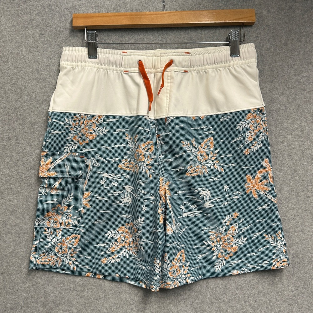 REI Board Shorts Teal‎ White Tropical Floral Print Boys XL 18